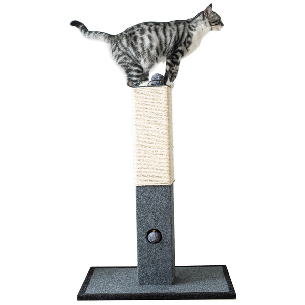 Natural Minimalist Cat Scratching Post: Modern Design with Playful Functionality