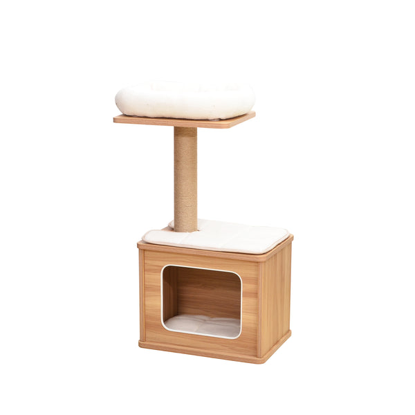 2-in-1 Cedar Cat Tree: Modern Design for Your Feline's Comfort and Play